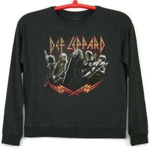 Def Leppard Sweatshirt Shirt‎ Gray Rock Band L Large